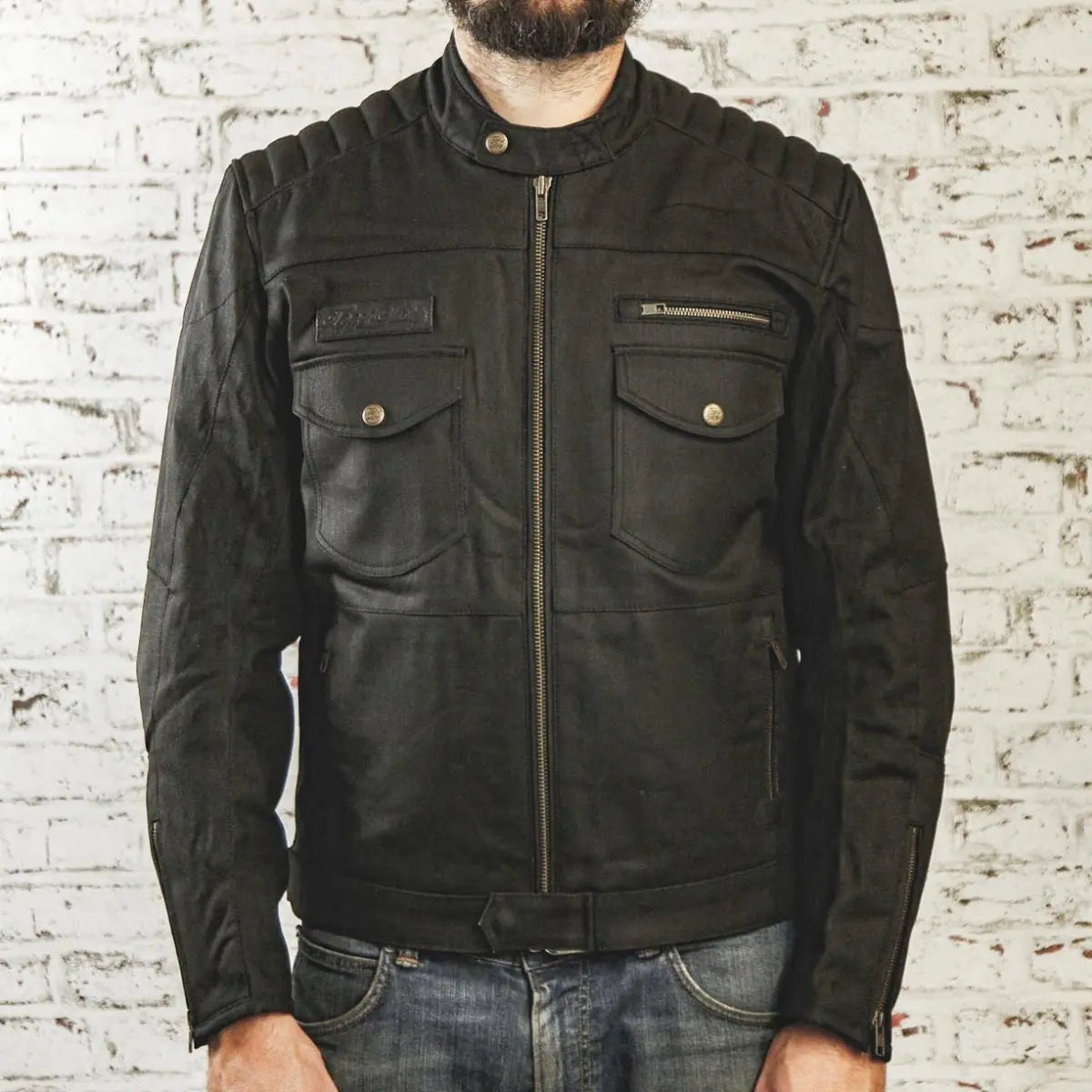 Age of Glory Worker Coated Denim Jacket in Black | Veloce Club