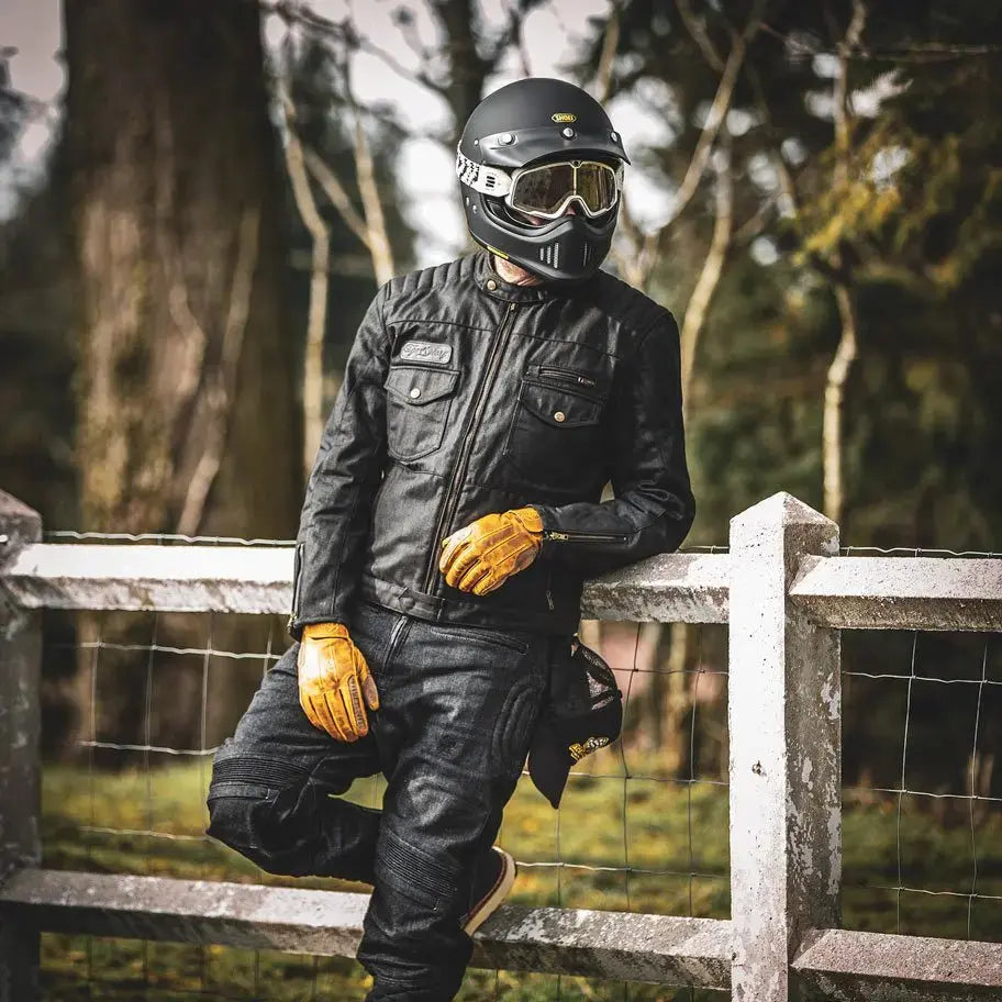 Age of Glory Worker Coated Denim Jacket in Black | Veloce Club