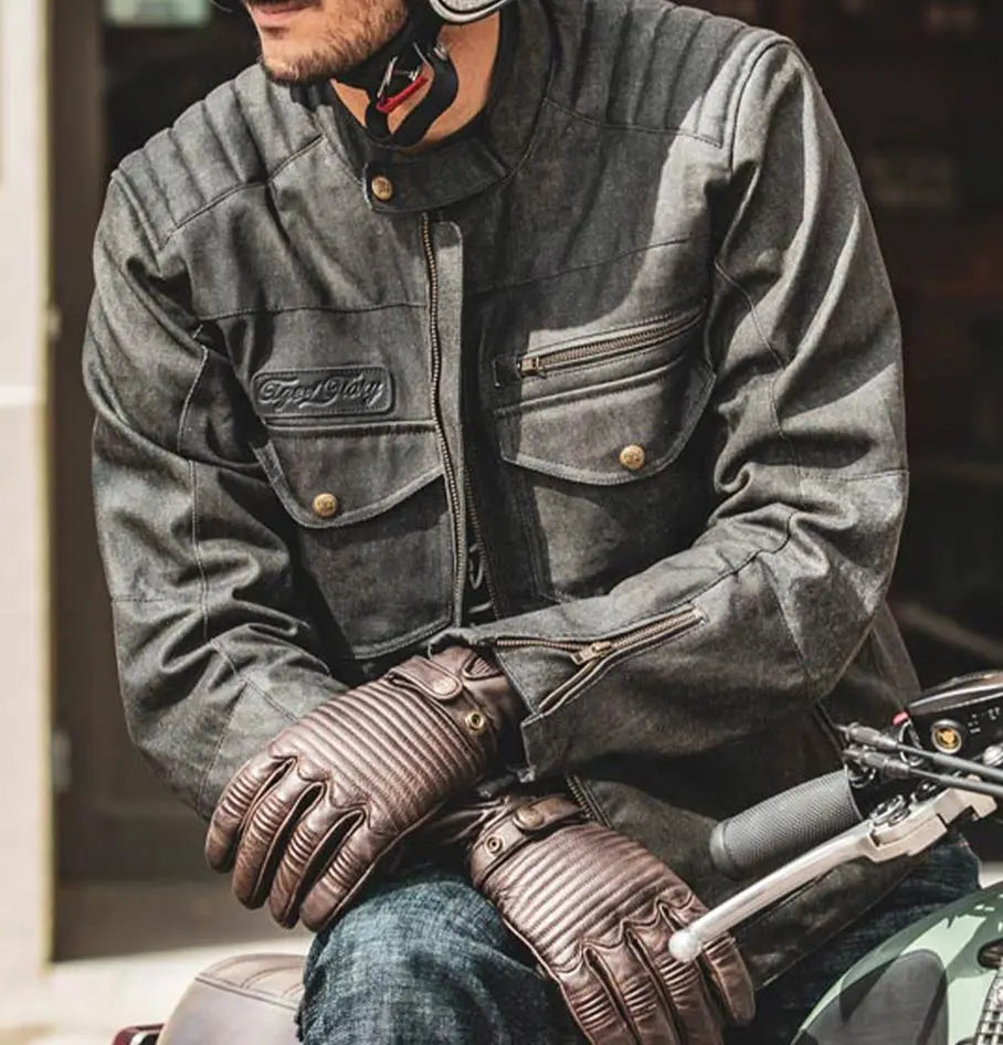 Age of Glory Worker Coated Denim Jacket in Denim