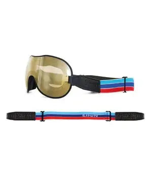 Ethen Cafe Racer Goggles - Azure Blue / Rosso Red