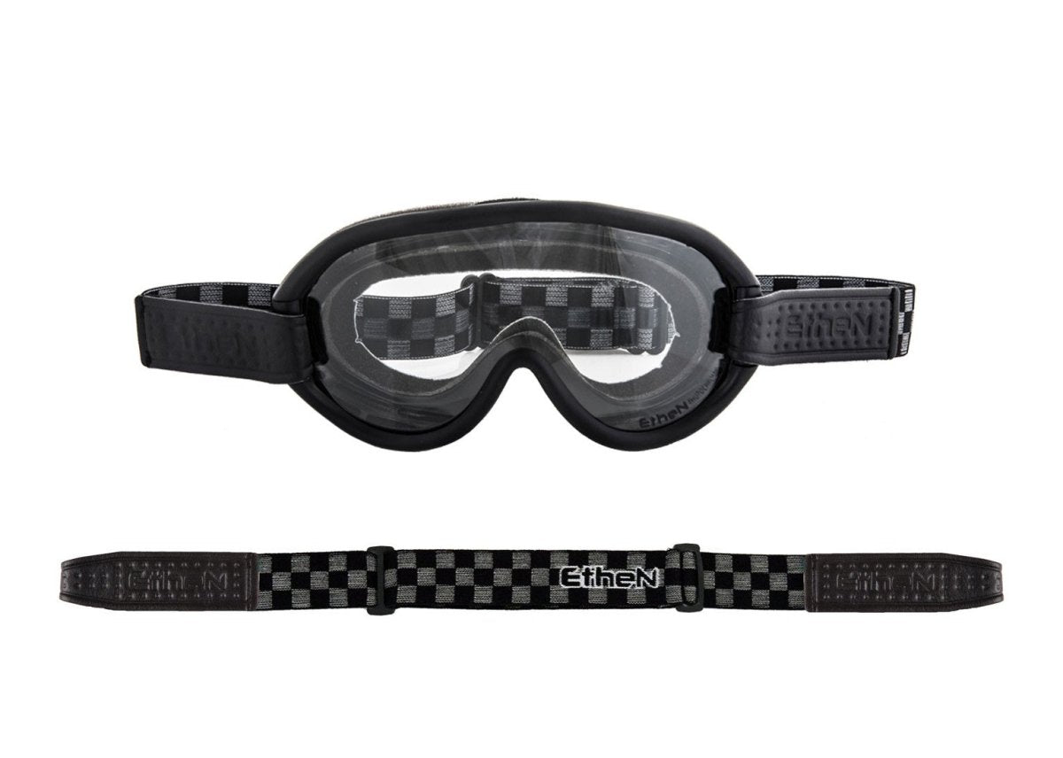 Ethen Scrambler Goggles - Black / Grey chequered