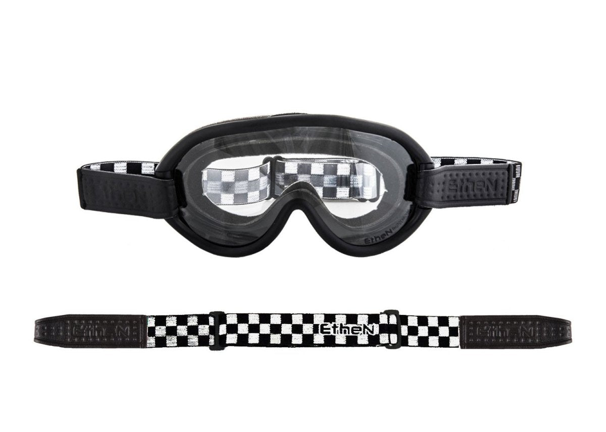 Ethen Scrambler Goggles - Black / White chequered