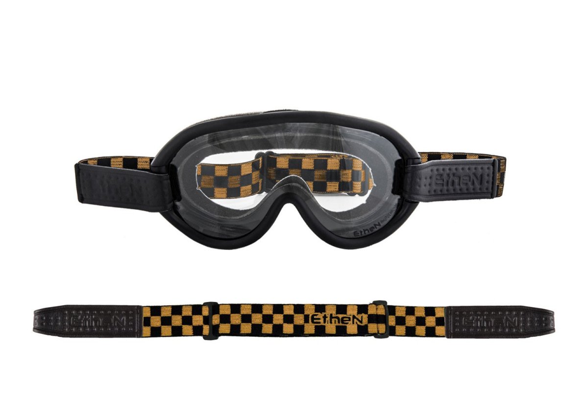 Ethen Scrambler Goggles - Black / Yellow chequered