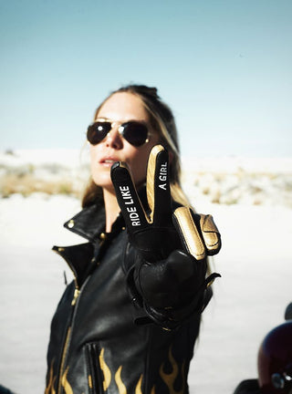 EUDOXIE Jody Burn Women's Gloves in Black and Gold