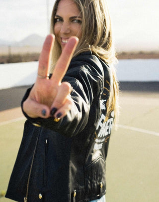 EUDOXIE Suzy Women's Leather Jacket in Black