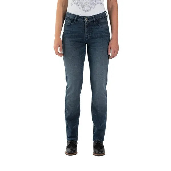 Rokker Rokkertech Mid Waist Straight Jeans Womens Jeans in Blue