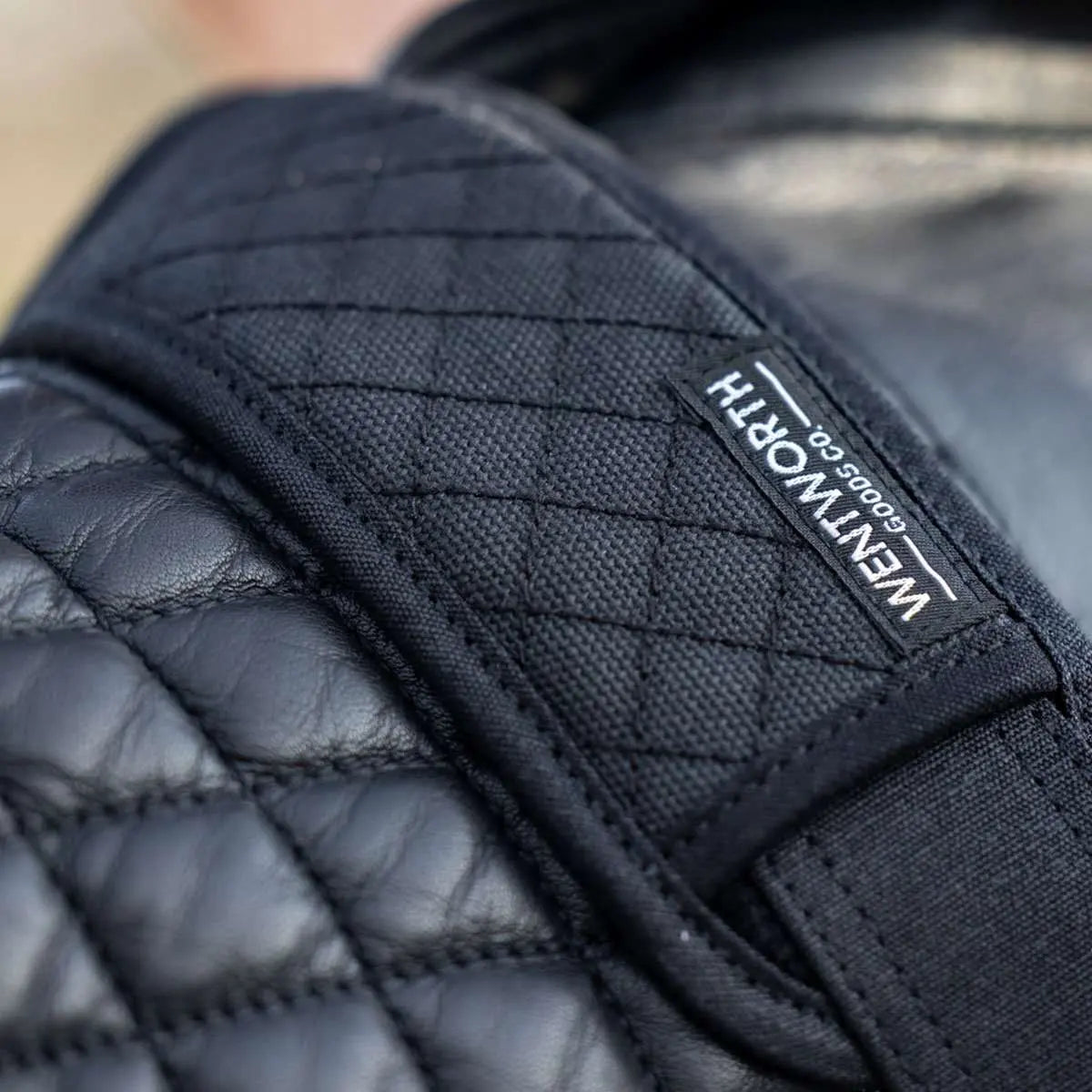 Sling Waxed Cotton Motorcycle Helmet Strap in Black