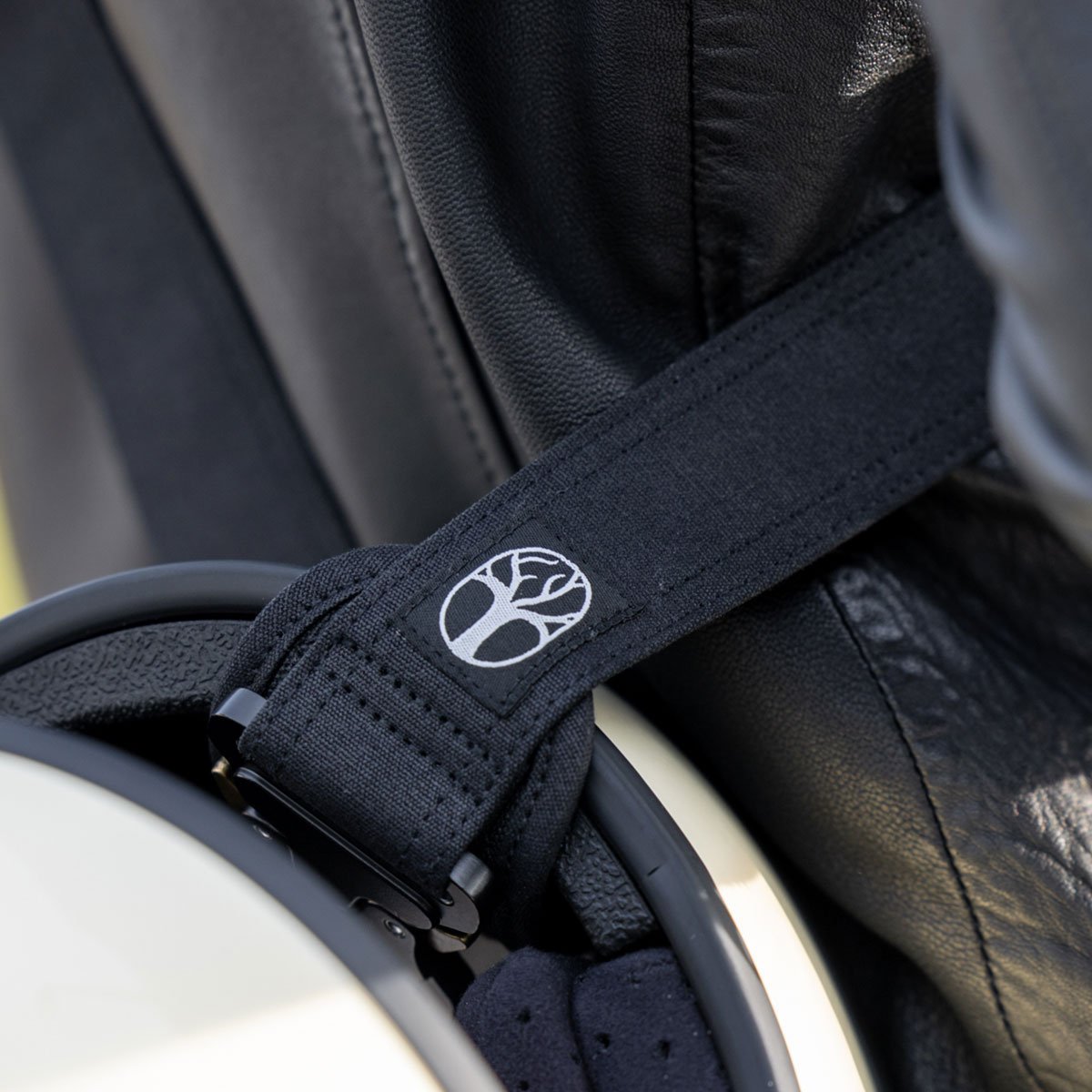 Sling Waxed Cotton Motorcycle Helmet Strap in Black