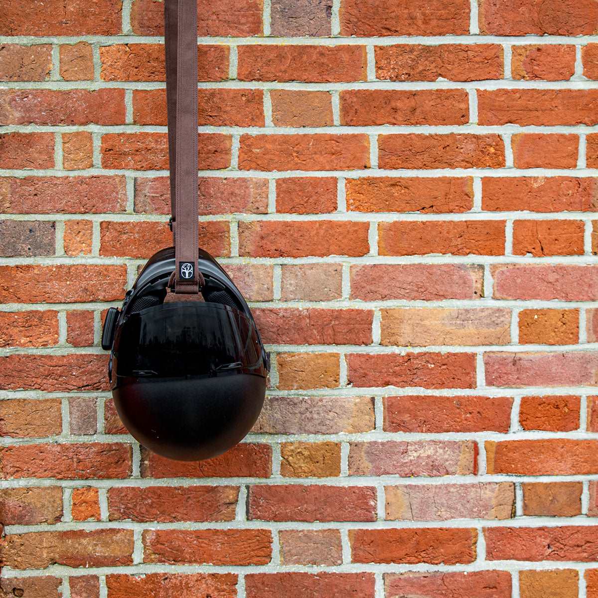 Sling Waxed Cotton Motorcycle Helmet Strap in Brown