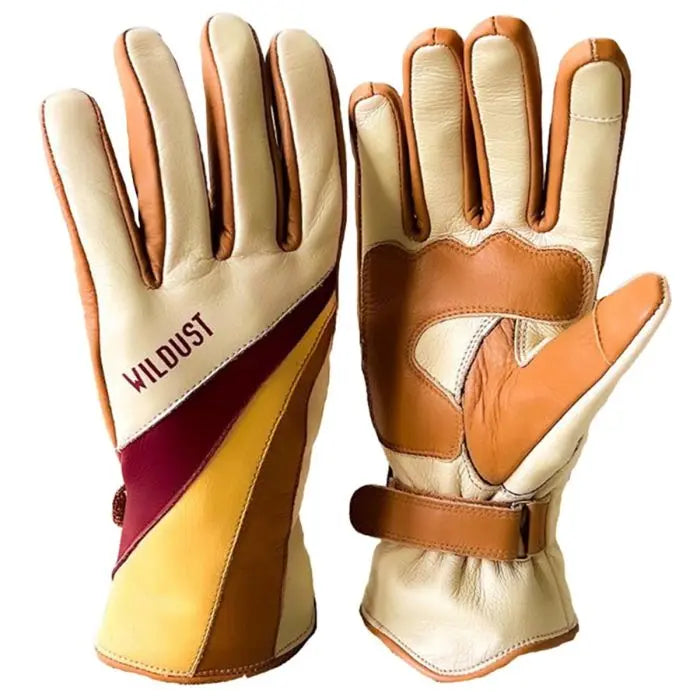 Wildust Sisters 70's Stripes Gloves - White | Veloce Club