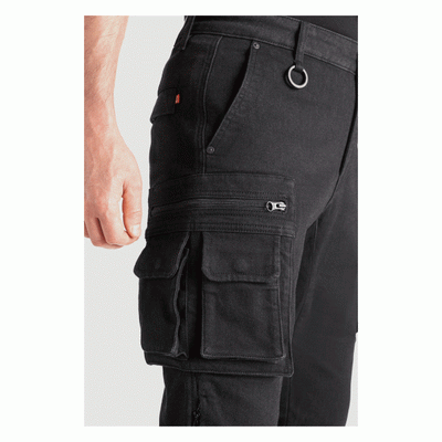 Pando Moto Desert Cargo Jeans in Black | Veloce Club
