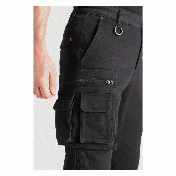 Pando Moto Desert Cargo Jeans in Black | Veloce Club