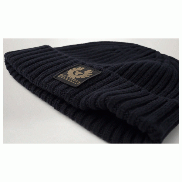 Belstaff Watch Beanie in Navy | Veloce Club
