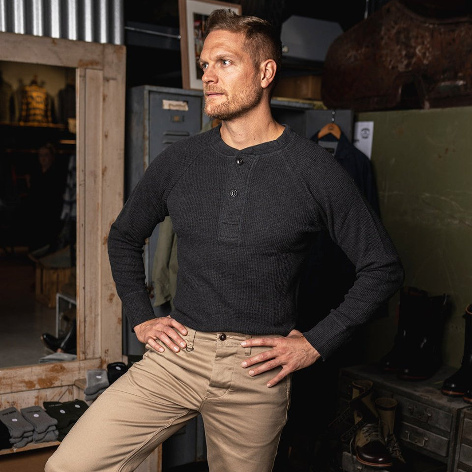 Pike Brothers 1936 Waffle Shirt Iron Grey | Veloce Club