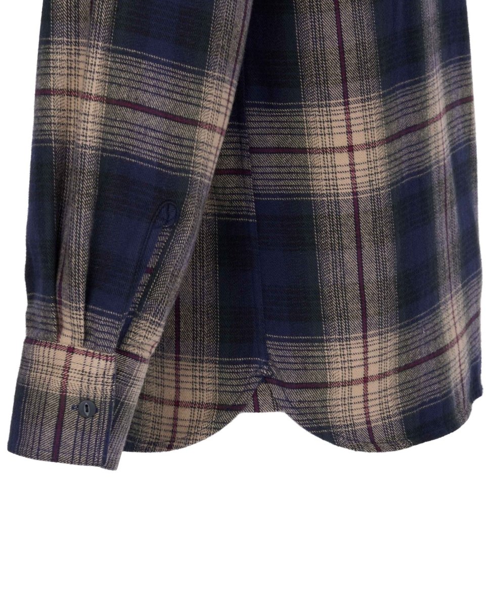 1937 Roamer Shirt blue beige check flannel