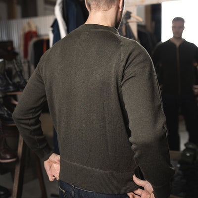 Pikes Brothers 1943 C2 Sweater Olive - available at Veloce Club
