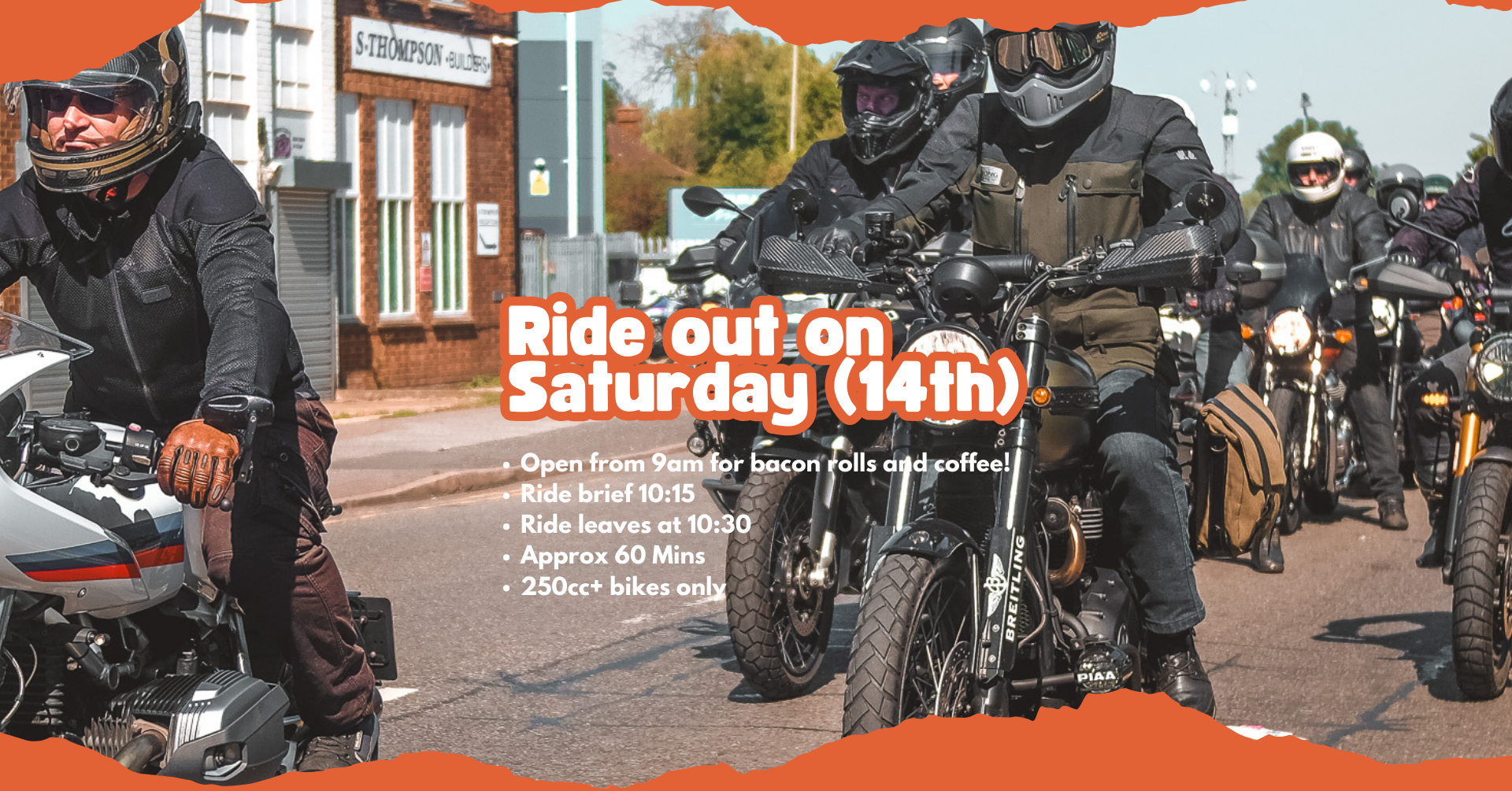 Sat 14th March: Ride out (big bikes only)