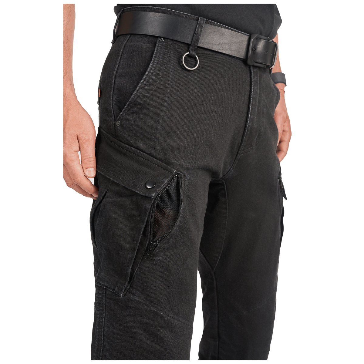 Pando Moto Mark AAA Cargo Pants in Black | Veloce Club