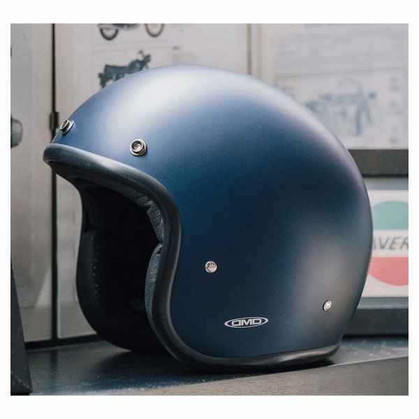 DMD Jet Retro Matt Deep Blue Open face Helmet | Veloce Club