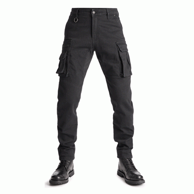 Pando Moto Desert Cargo Jeans in Black | Veloce Club