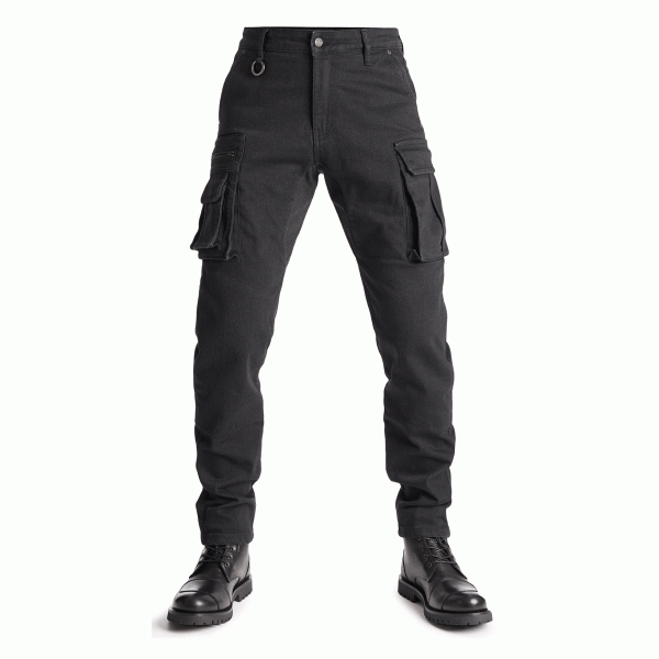 Pando Moto Desert Cargo Jeans in Black | Veloce Club