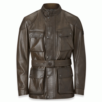 Belstaff Trialmaster Hand Waxed Leather Jacket - Dark Belstaff Olive | Veloce Club