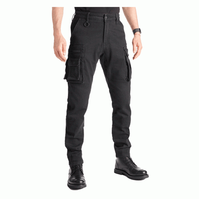 Pando Moto Desert Cargo Jeans in Black | Veloce Club