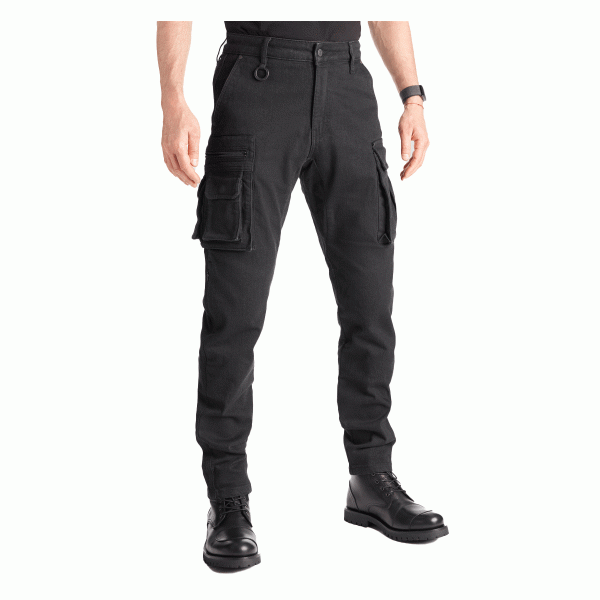 Pando Moto Desert Cargo Jeans in Black | Veloce Club