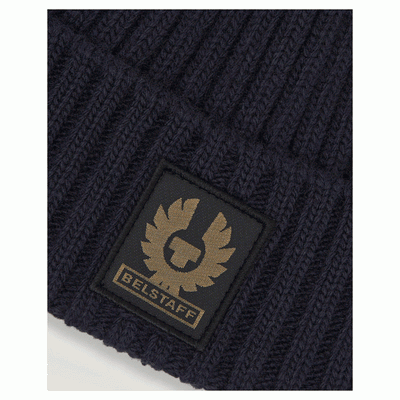 Belstaff Watch Beanie in Navy | Veloce Club
