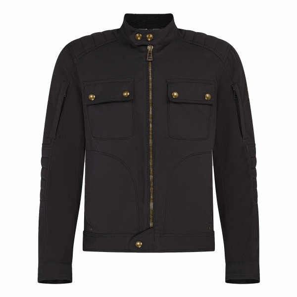 Belstaff Roberts Cotton Canvas Motorcycle Jacket - Black | Veloce Club