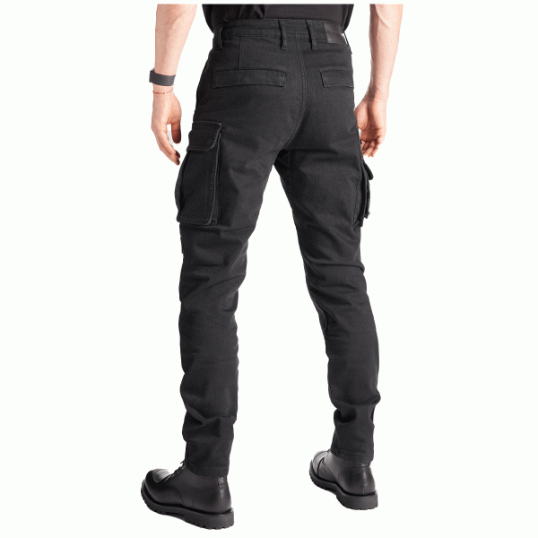 Pando Moto Desert Cargo Jeans in Black | Veloce Club