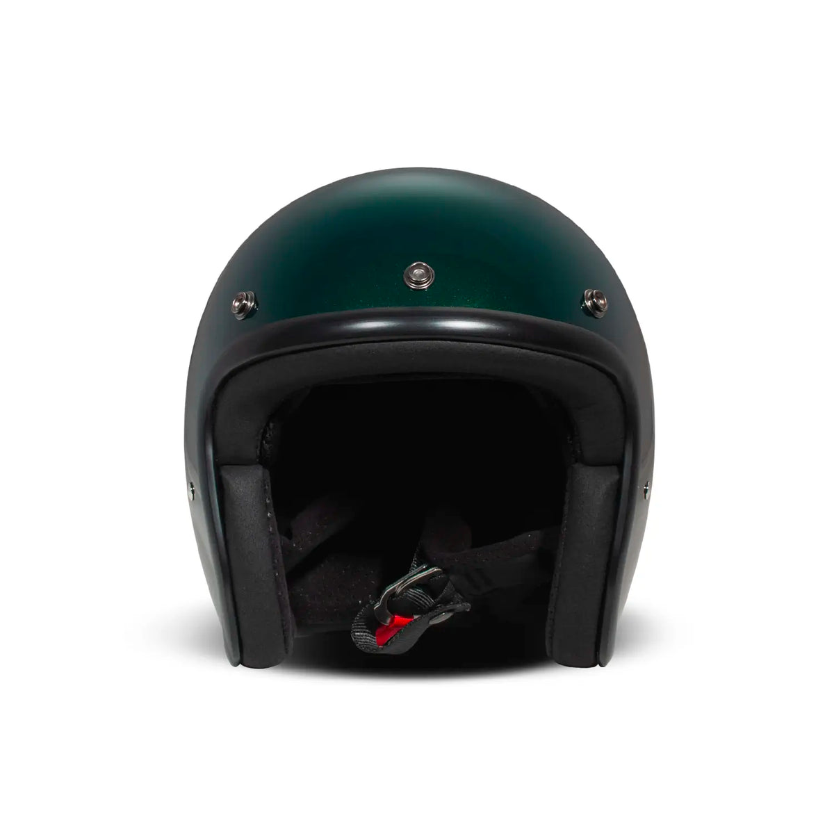DMD open face helmet in deep green available at Veloce Club