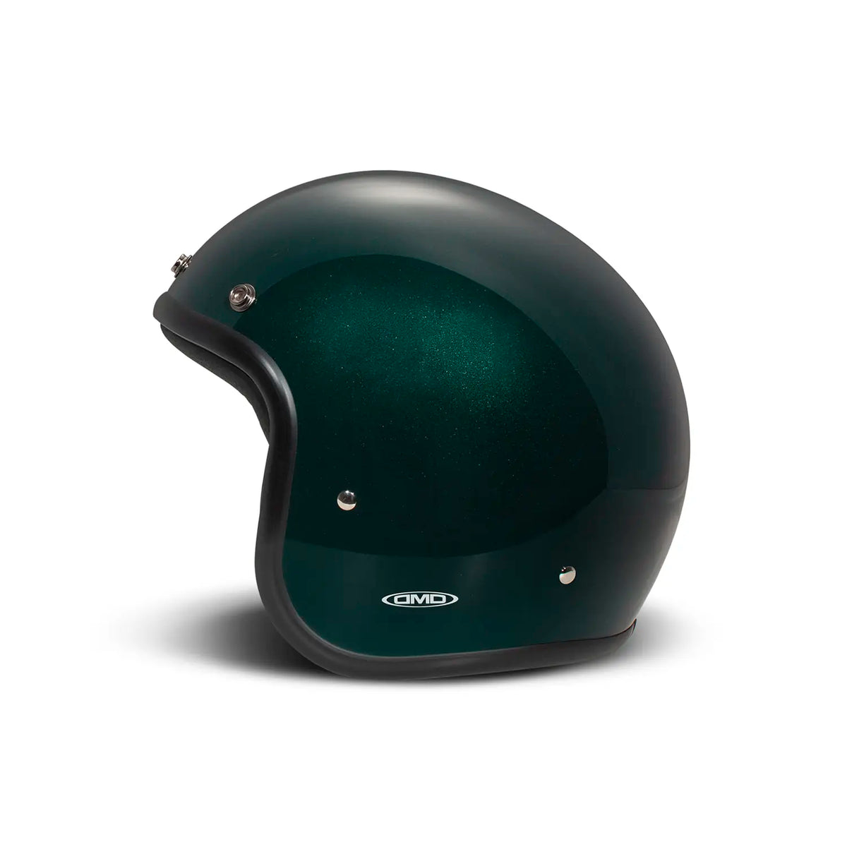 DMD open face helmet in deep green available at Veloce Club