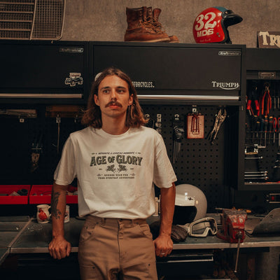 Age of Glory Rugged T-shirt Ecru | Veloce Club