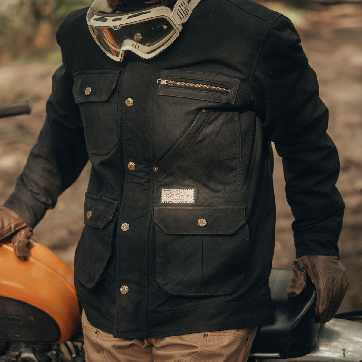 Age of Glory Escape Waxed Cotton Jacket Black