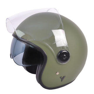 By City The City Open Face Motorcycle Helmet in Matt Green