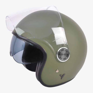 By City The City Open Face Motorcycle Helmet in Matt Green