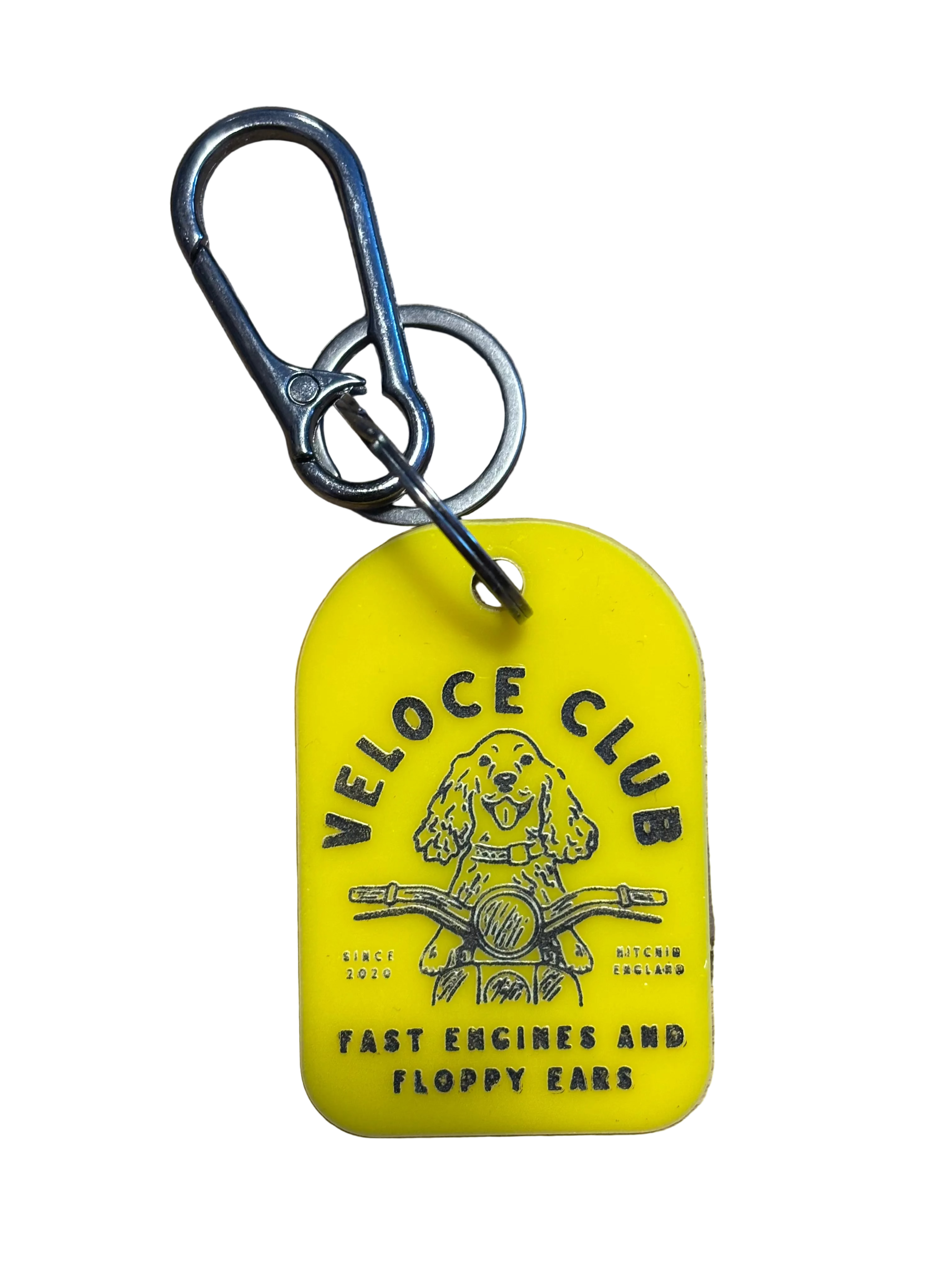 Veloce Club Fast Engines Floppy Ears Yellow Keyring | Velcoe Club