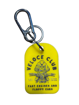 Veloce Club Fast Engines Floppy Ears Yellow Keyring | Velcoe Club