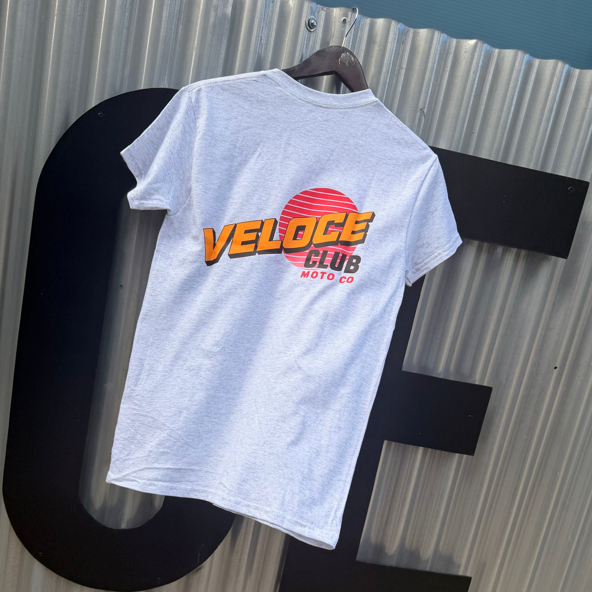 Veloce Club Electric Sunrise T-shirt in Light Grey