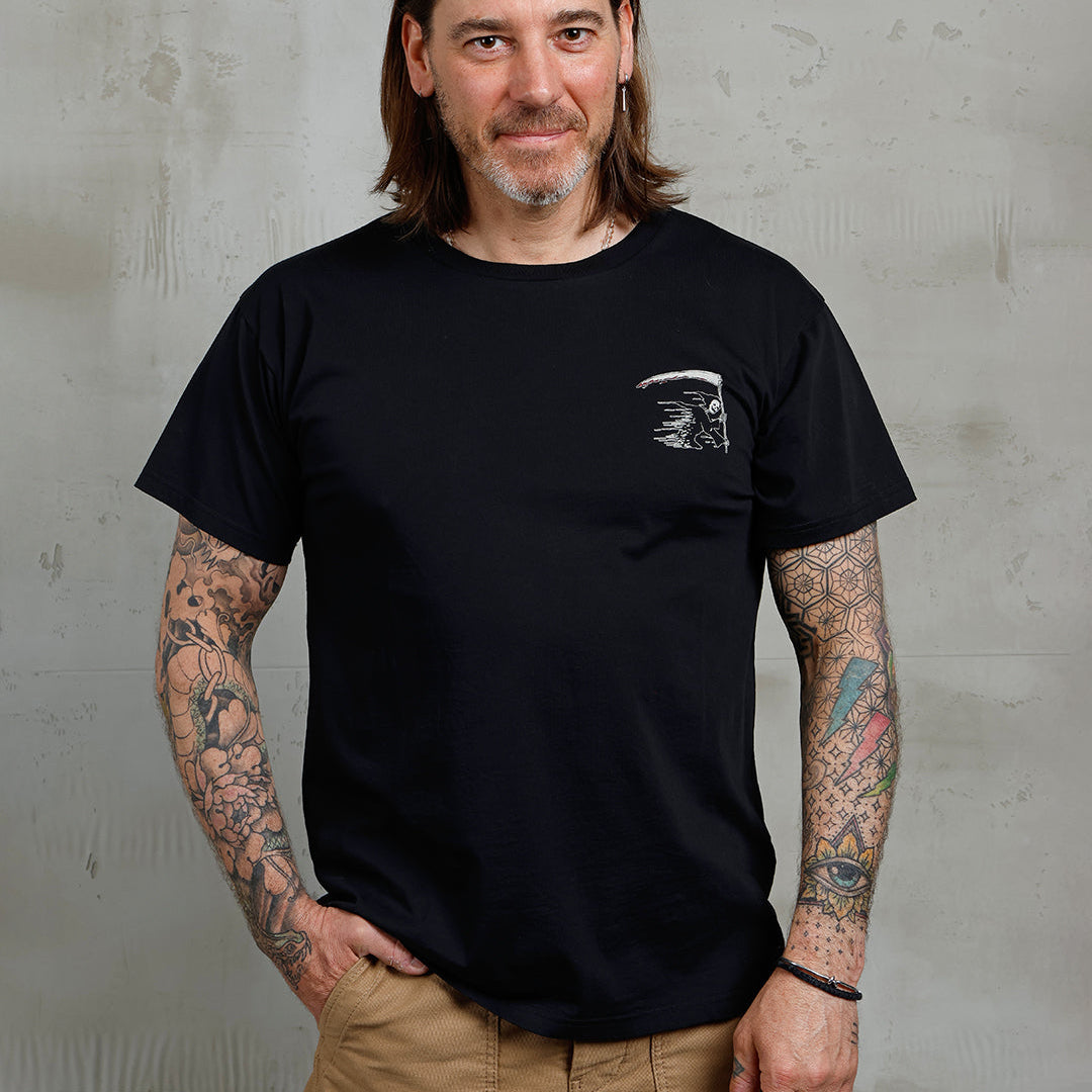 Pike Brothers 1969 Sports T-shirt Grim Reaper in Black | Veloce Club