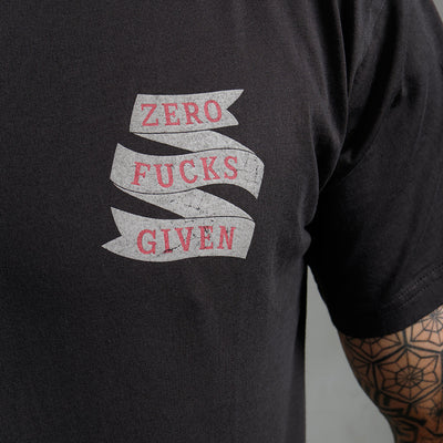 Pike Brothers 1969 Sports Tee Zero Fucks Given Black