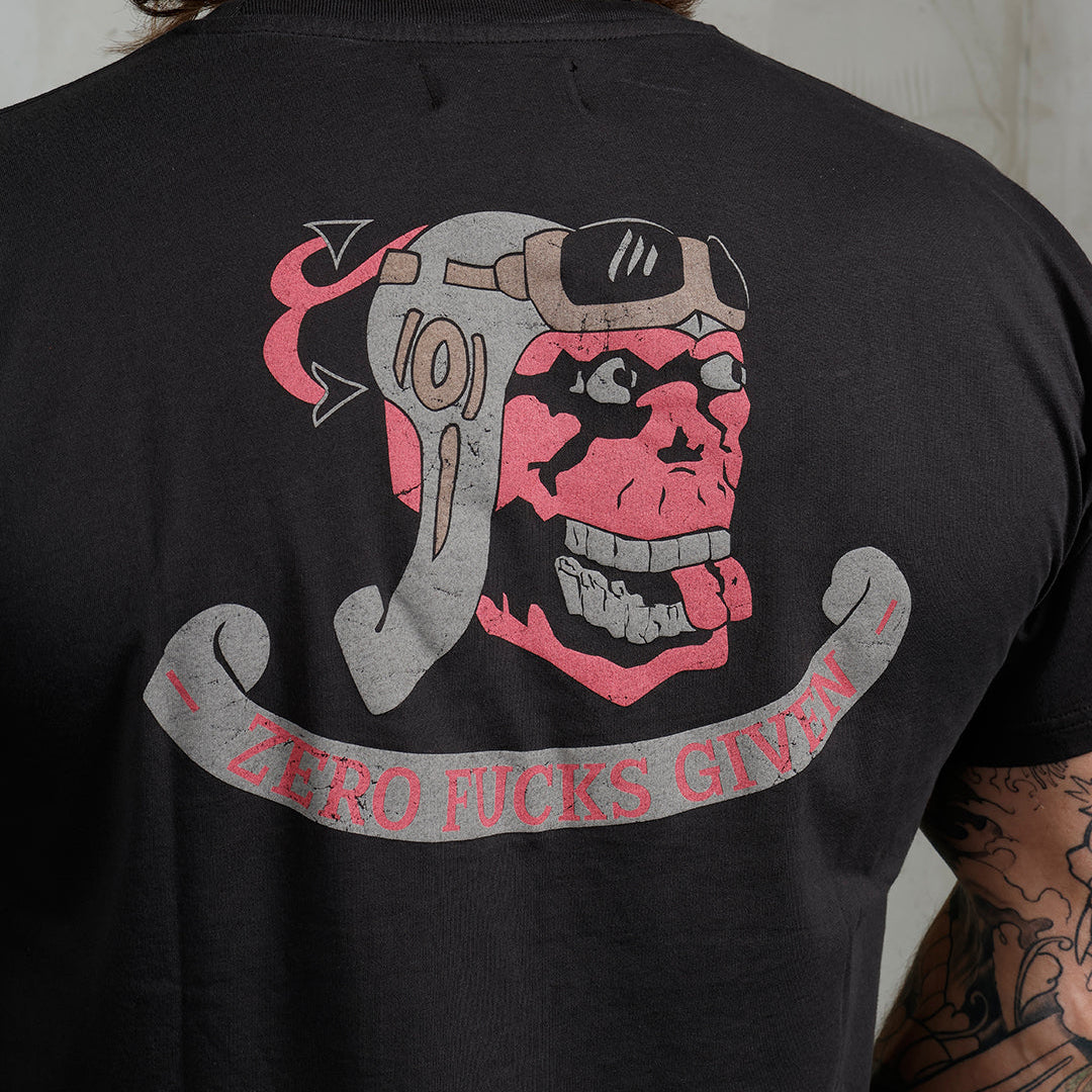 Pike Brothers 1969 Sports Tee Zero Fucks Given Black