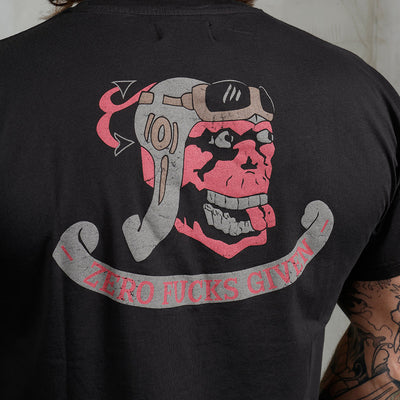 Pike Brothers 1969 Sports Tee Zero Fucks Given Black