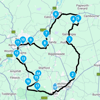 Veloce Club Bedford Circuit 73mile GPX Route