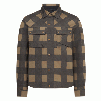 Belstaff Mansion Overshirt - Chequered Olive / Black | Veloce Club