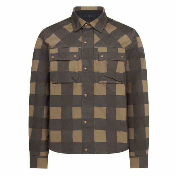 Belstaff Mansion Overshirt - Chequered Olive / Black | Veloce Club