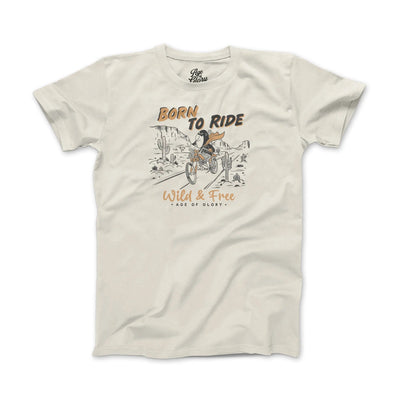 Age of Glory Born To Ride T-shirt in Ecru | Veloce Club