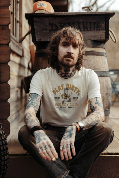 Age of Glory Born To Ride T-shirt in Ecru