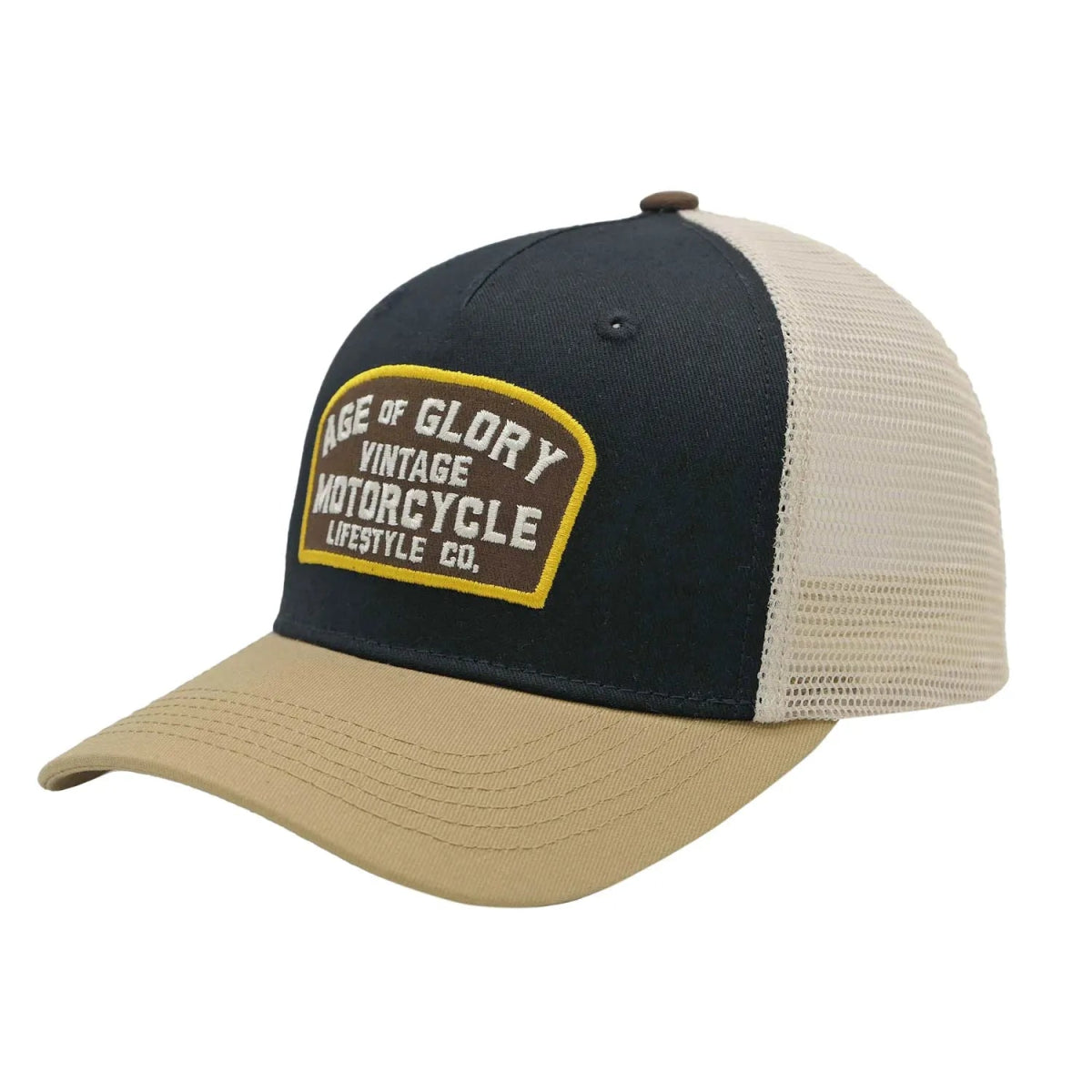 Age of Glory Buddy Trucker Cap in Black and off - white